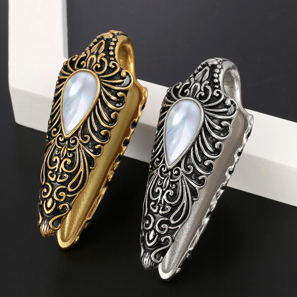 Boho White Stone Silver or Gold Weights 22mm