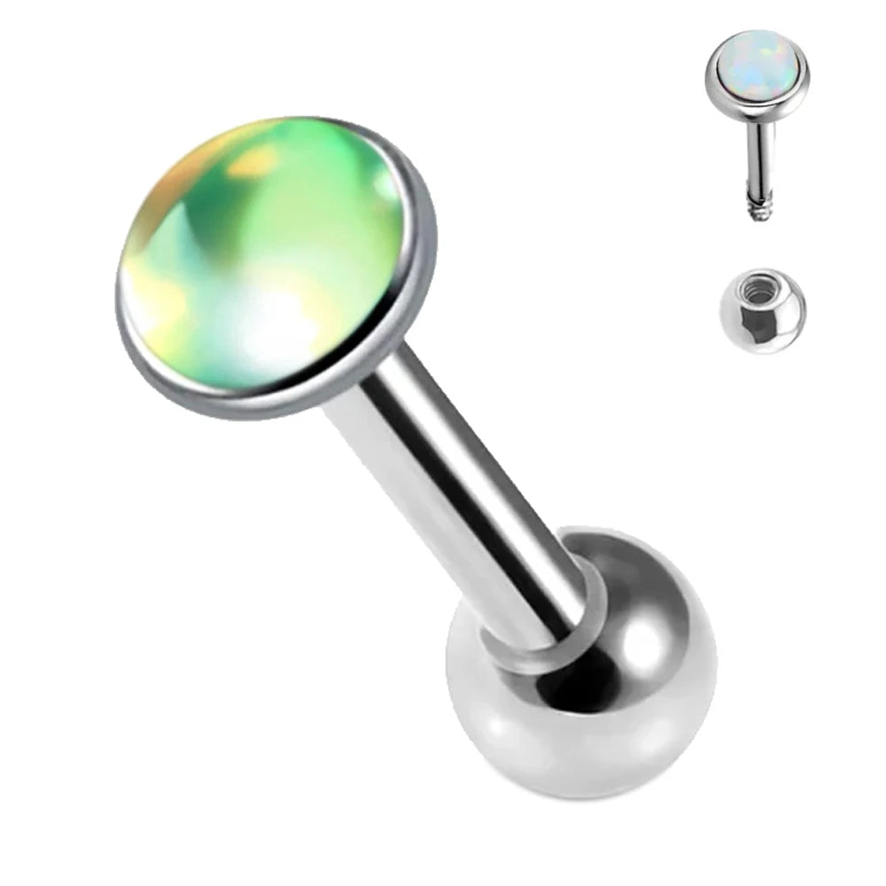 16g Surgical Steel Flash Film Gem Lip Labret Stud Ear Tragus Cartilage Helix Ring