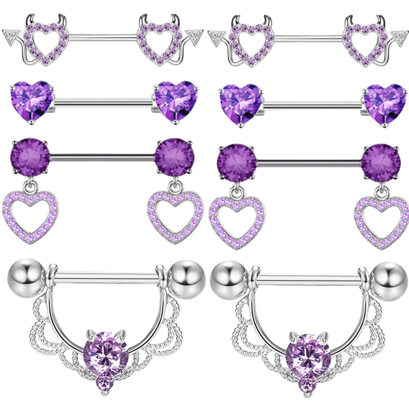 Purple Nipple Barbells 14g