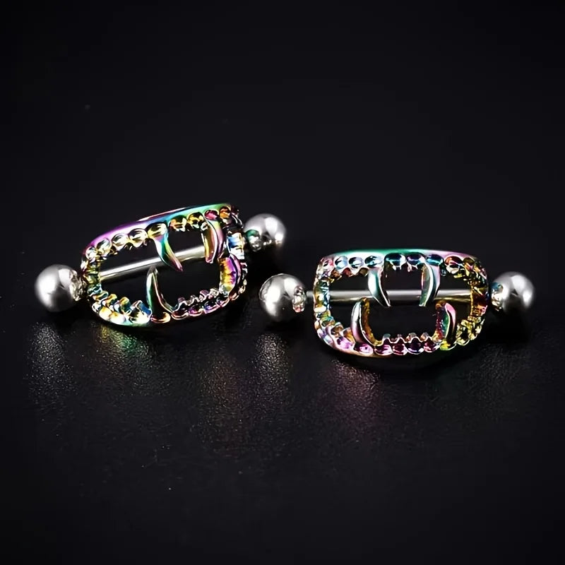 Vampire Teeth Nipple Rings 14g