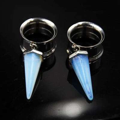 Opal-Purple Stone Tunnel Hangers 8-16mm