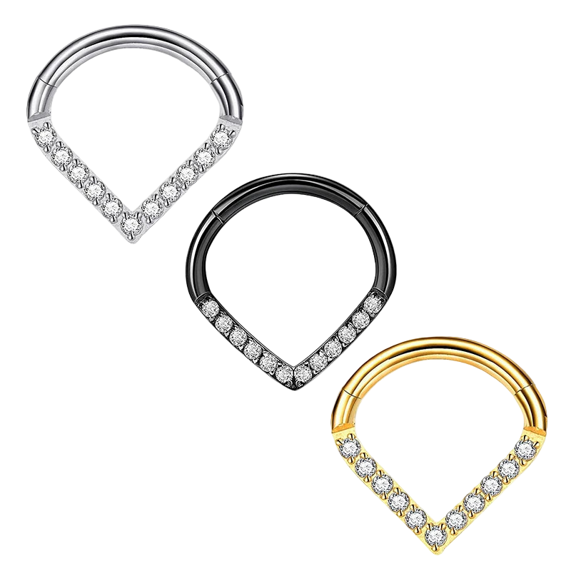 Titanium Septum Helix Rook Tragus Ring Hinged Clicker 16g