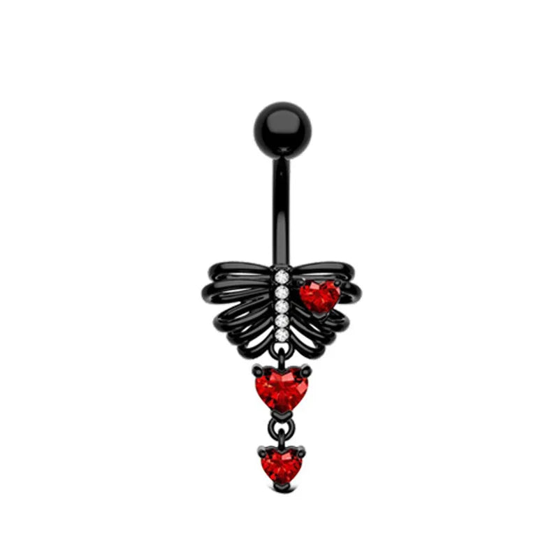 Skeleton Bat Belly Ring 14g
