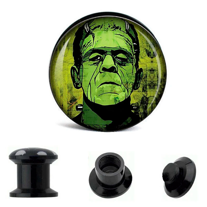 HALLOWEEN SPECIAL 3 Pair/6PCS Horror Icons Ear Plugz 6-30mm