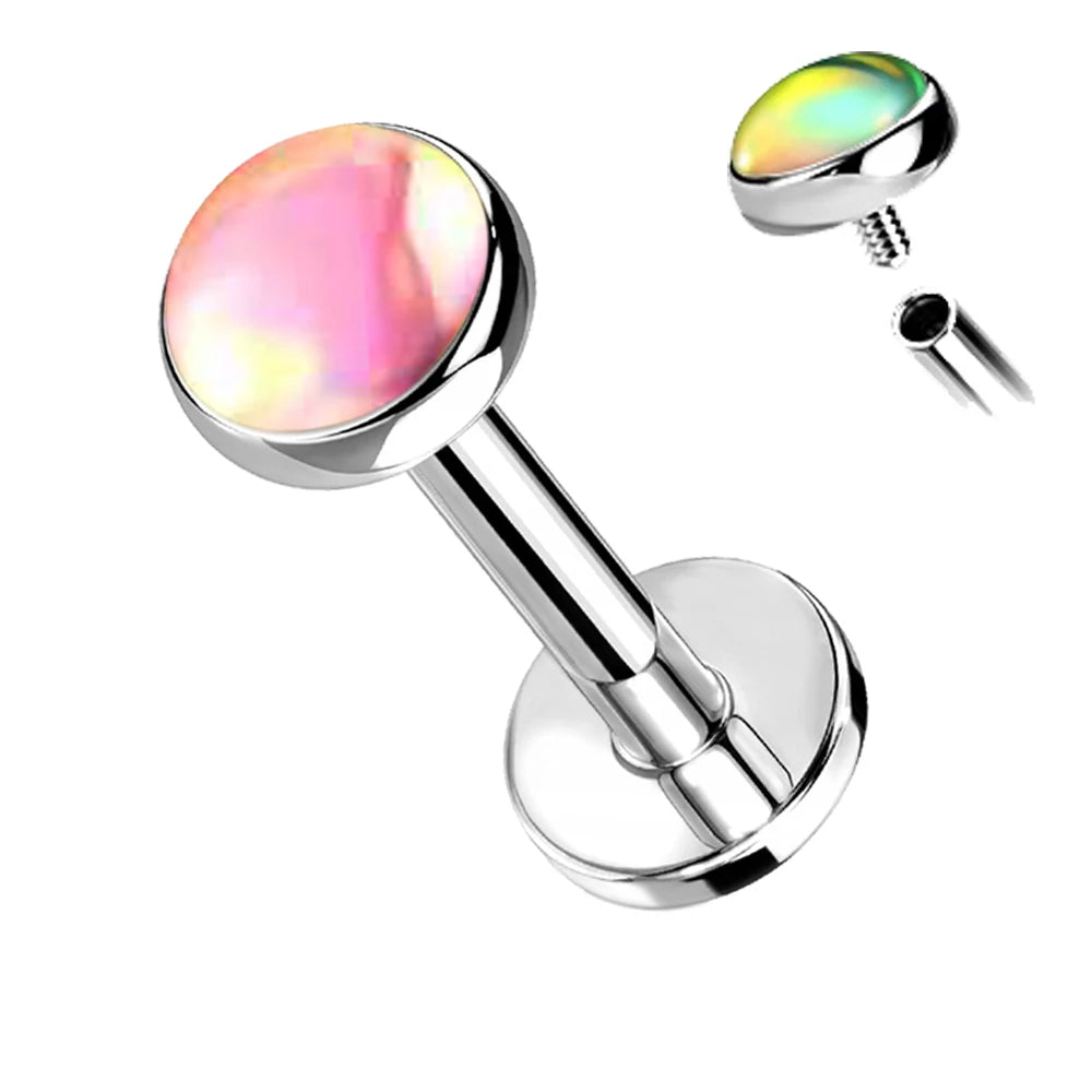 16g Surgical Steel Flash Film Gem Lip Labret Stud Ear Tragus Cartilage Helix Ring