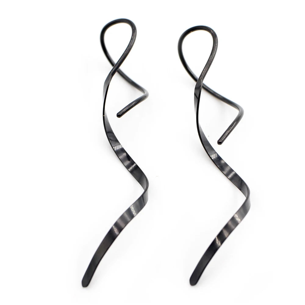 Surgical Steel 2mm Spiral Tassel Dangle Ear Navel Belly Ring Piercing
