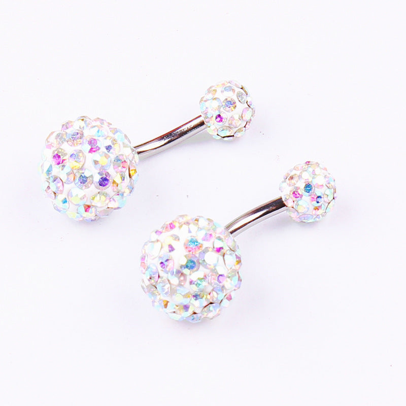 Rhinestones Belly Button Ring 14g