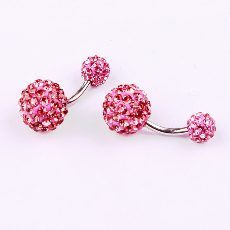 Rhinestones Belly Button Ring 14g
