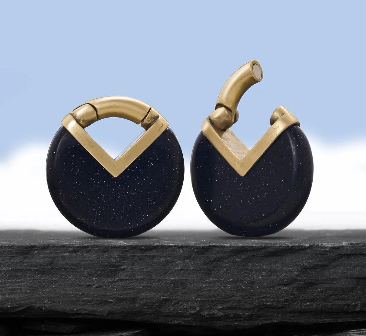 Stone Round Weights Magnetic Clasp 6mm