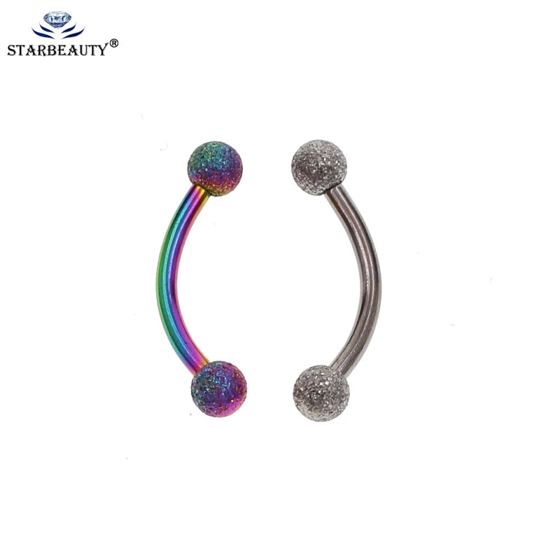 2Pcs 6/8/10mm Eyebrow Vertical Libre Curved Barbell 16g