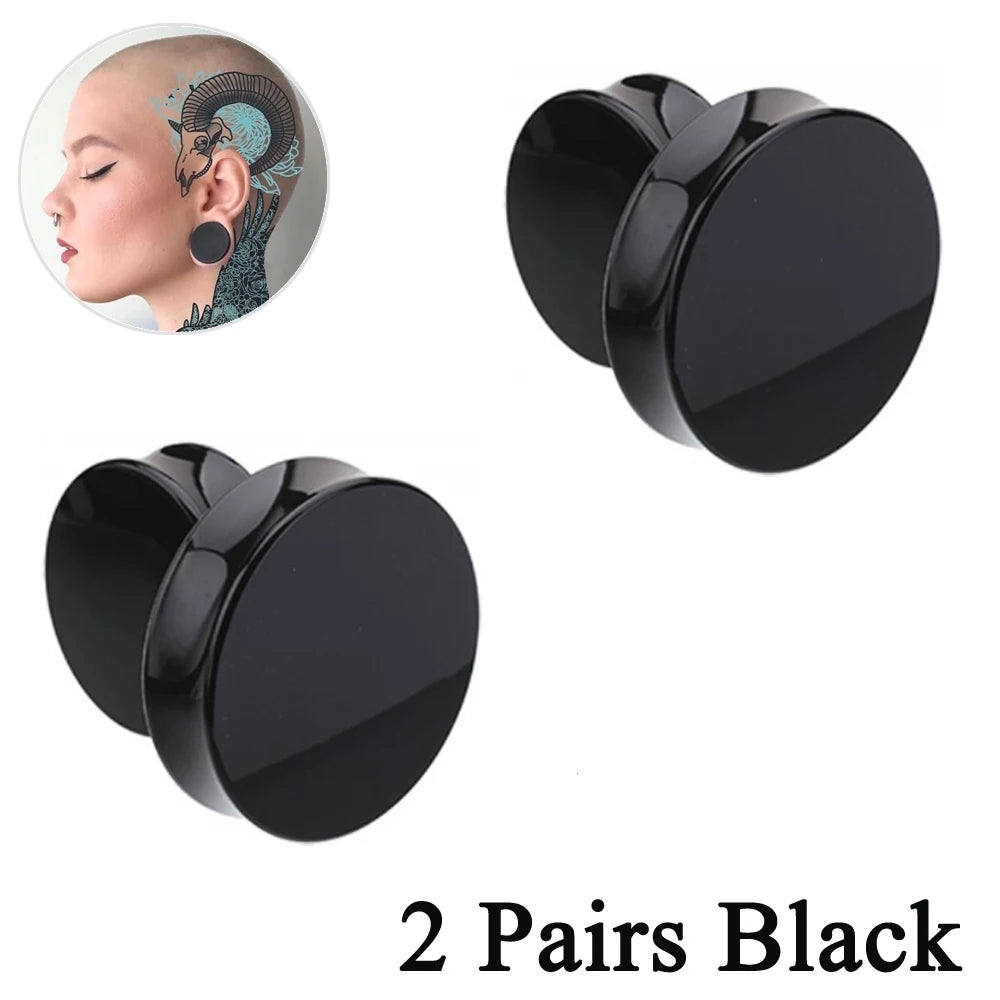 2Pair Deal Black and/or White Plugz Large Sizes 3-50mm