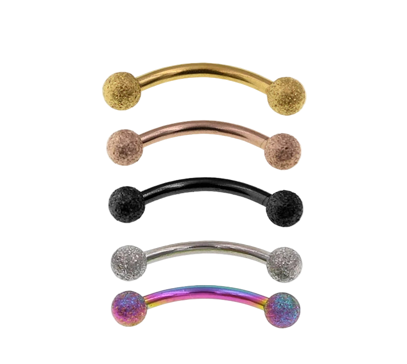 2Pcs 6/8/10mm Eyebrow Vertical Libre Curved Barbell 16g