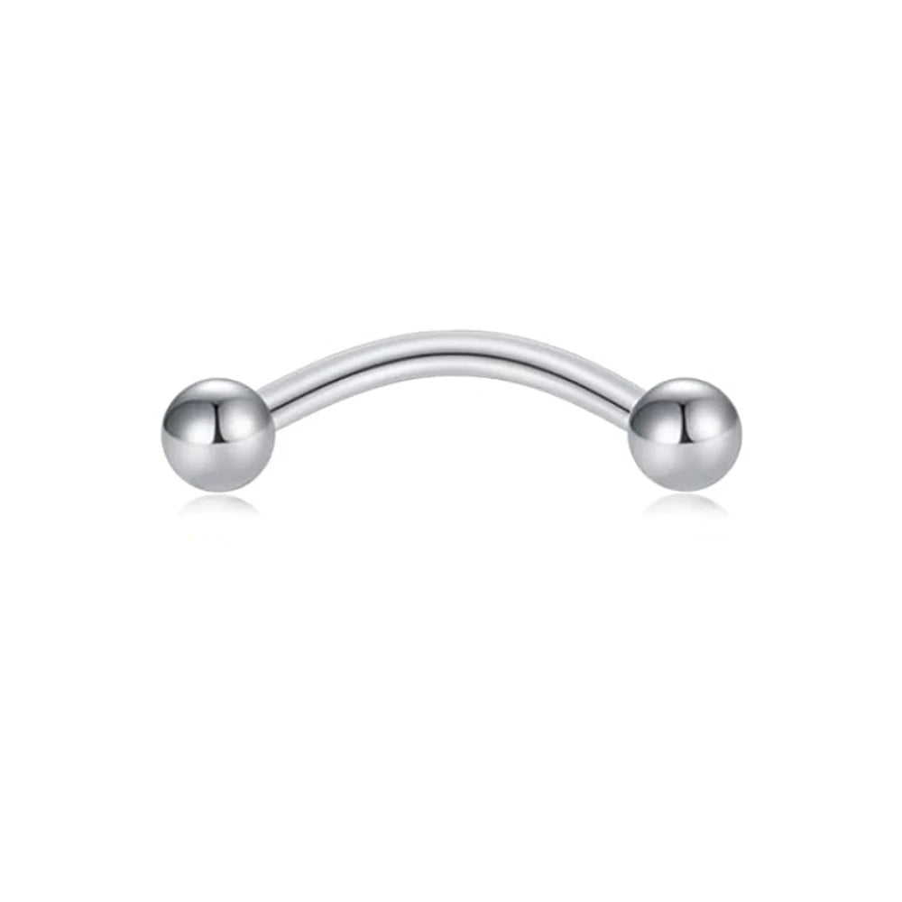 16g 8mm or 10mm Surgical Steel Eyebrow Barbell