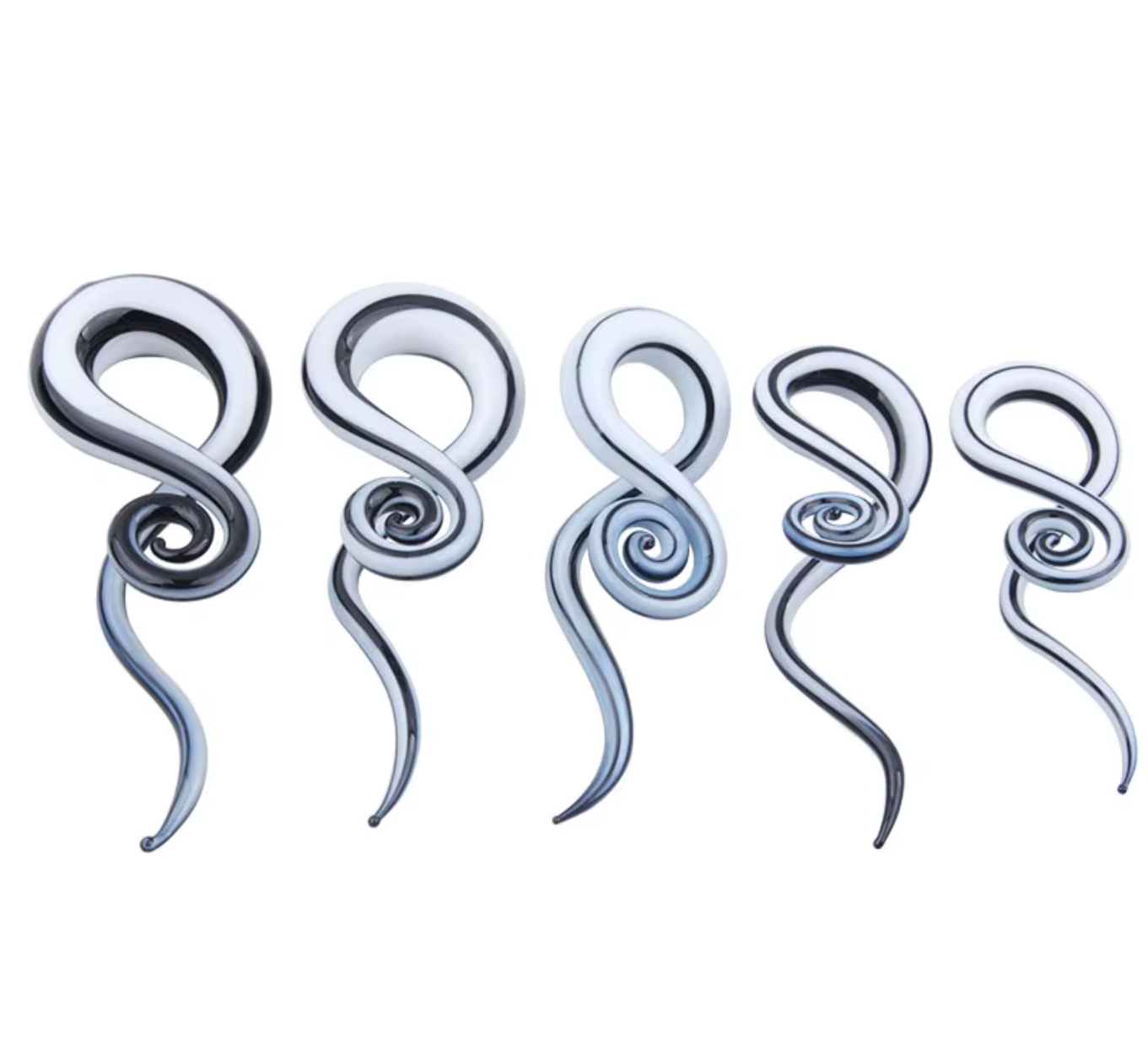 Handmade Glass Spiral Taper Hangers 5-12mm