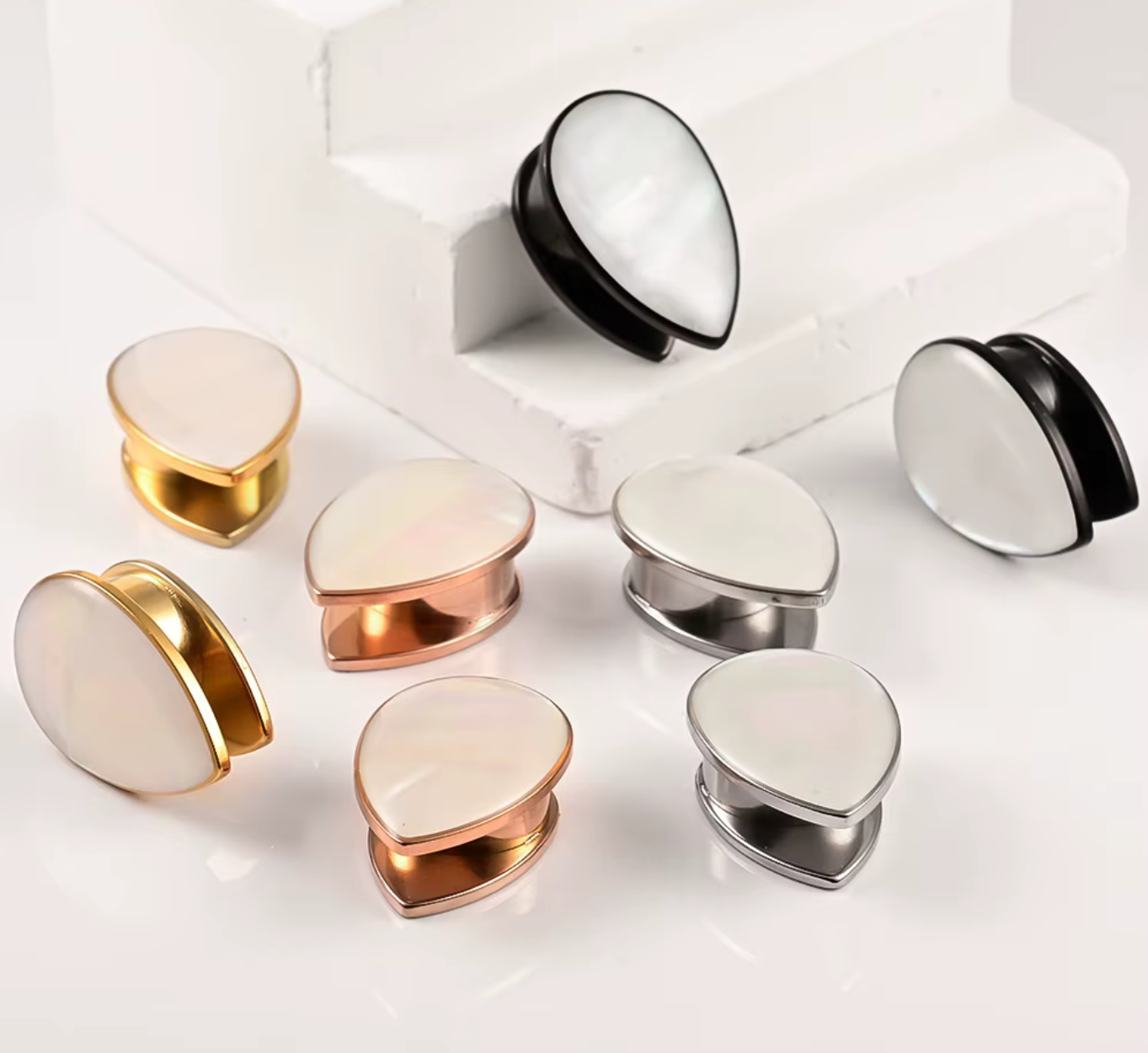 Unique Tear Drop Opal/Shell Plugz 6-25mm