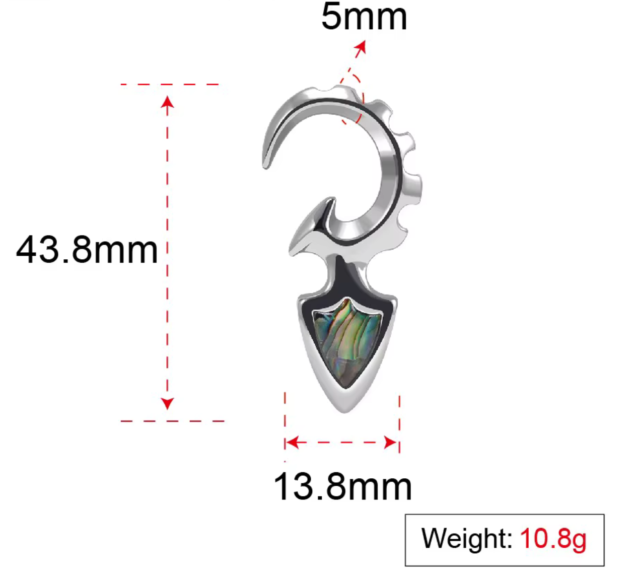 Unique Shell Hook Spear Weights 5mm