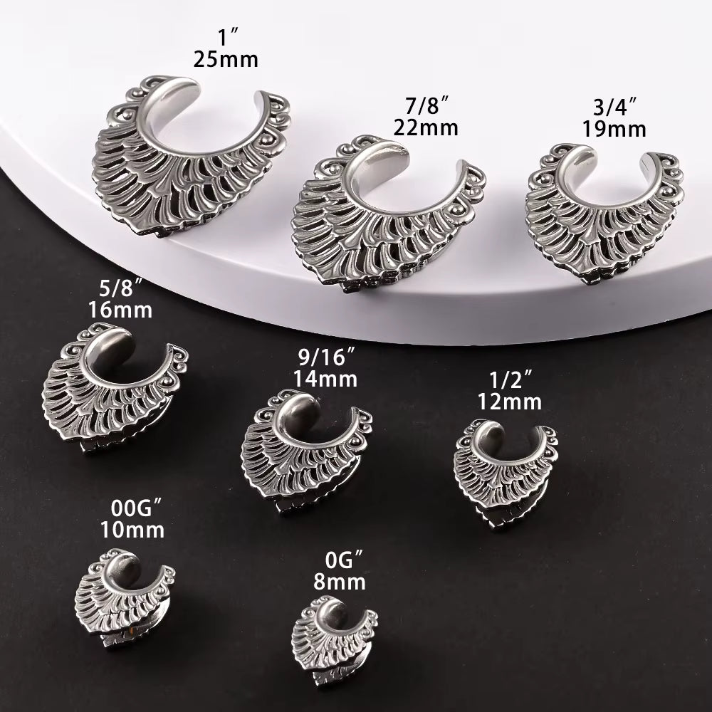 Elegant Leaf Design Saddle Tunnels 8-25mm