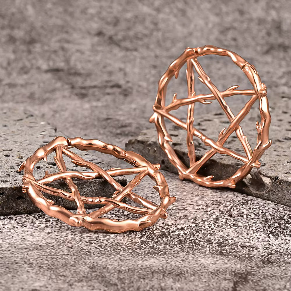 Vine style Pentagram Hoop Weights 4mm