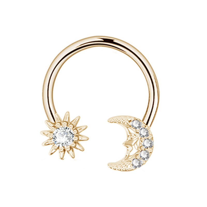 Sun and Moon Septum Ring 16g