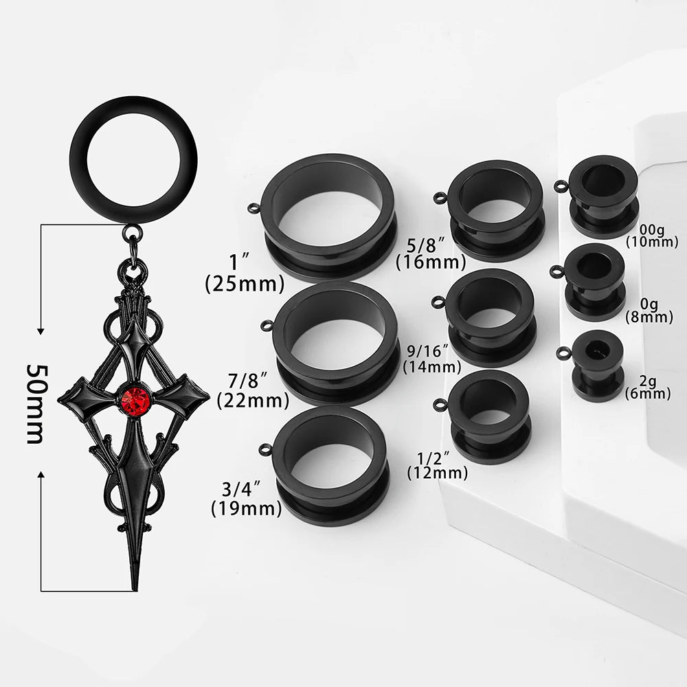 Unique Gothic Cross Tunnels 6-25mm
