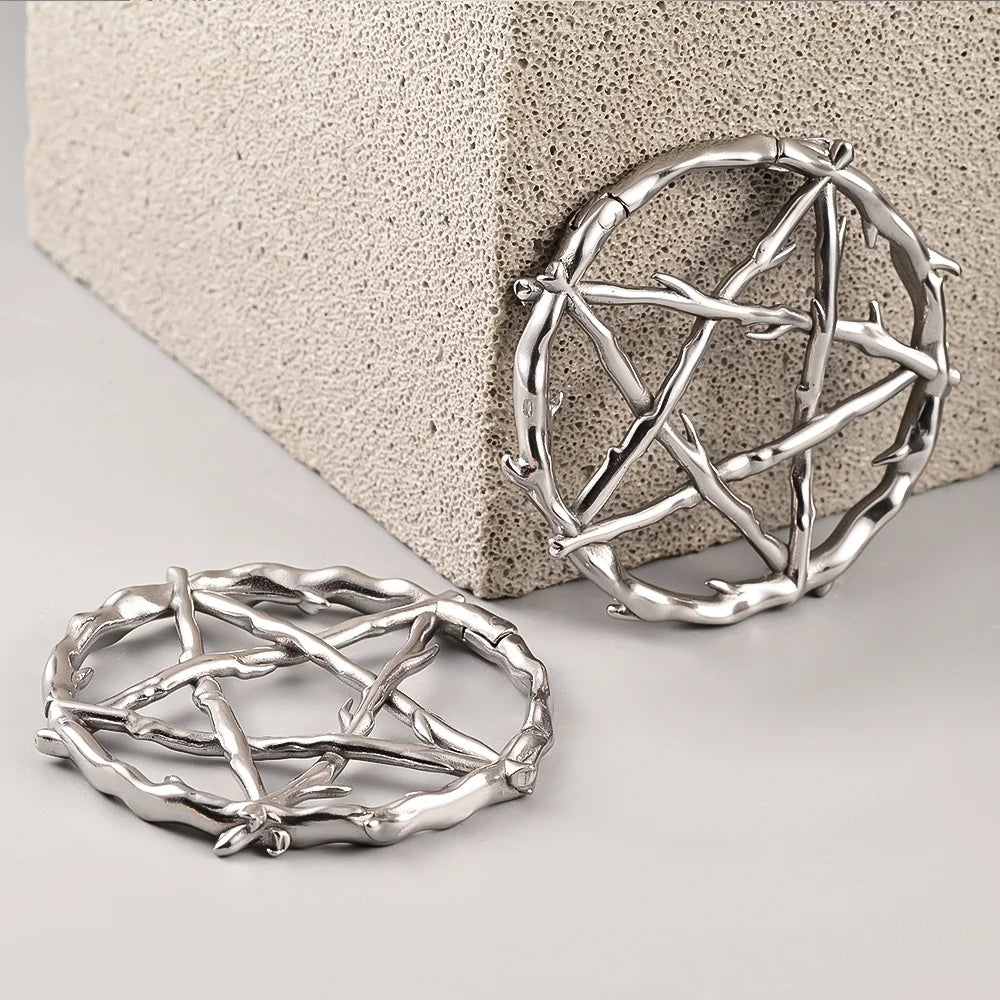 Vine style Pentagram Hoop Weights 4mm