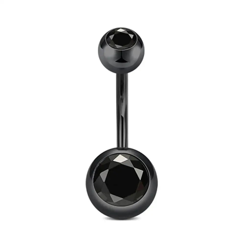 Black Belly Button-Navel Ring 14g