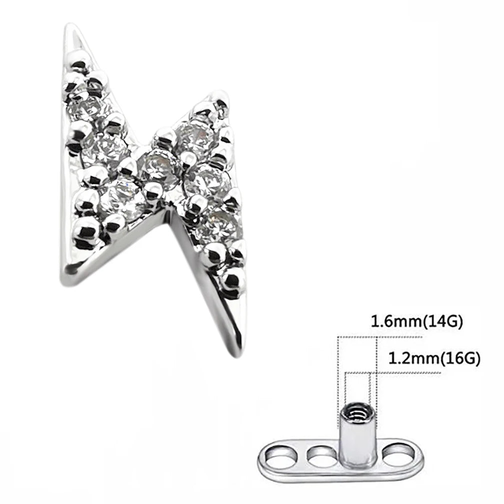 Lightning Rod Dermal Top Titanium 16g