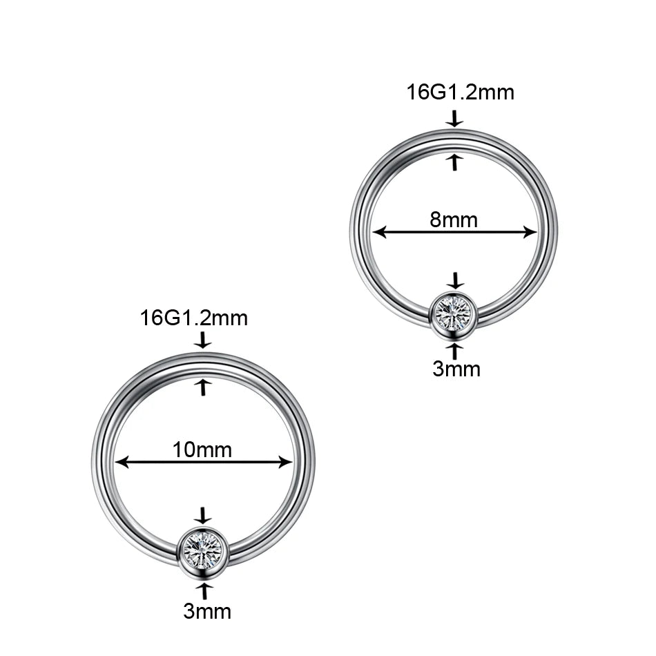 1PC Titanium Ball Closure Ring 16g