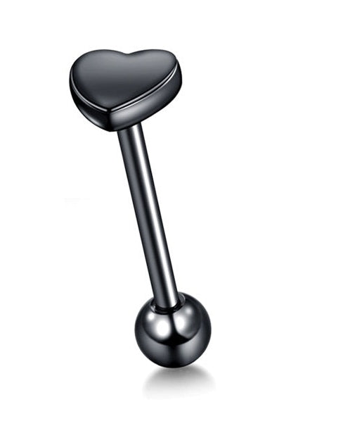 Flat Top Heart Tongue Barbell 14g