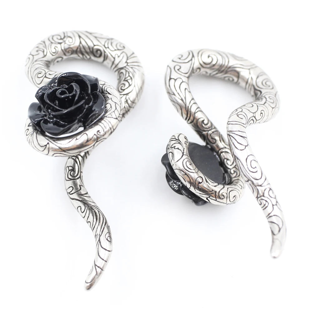 Black Rose Spiral Weights