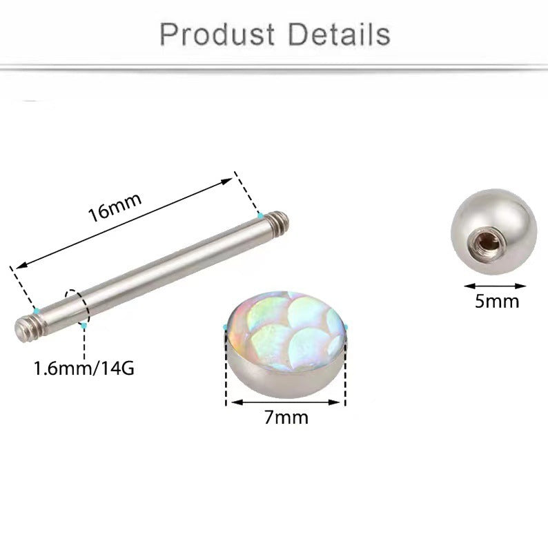 Mermaid Scale Gradient Tongue Barbell 14g