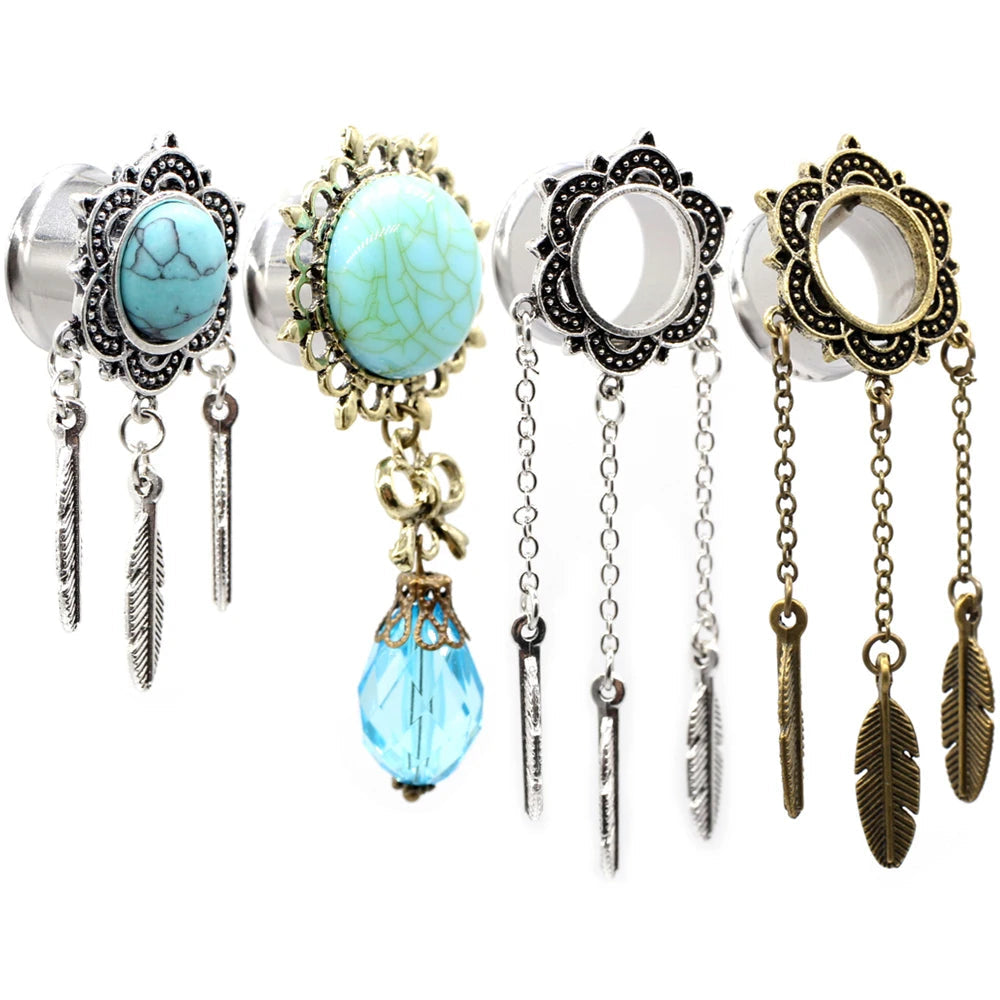Turquoise Plugz Tunnels Hangers 6-18mm