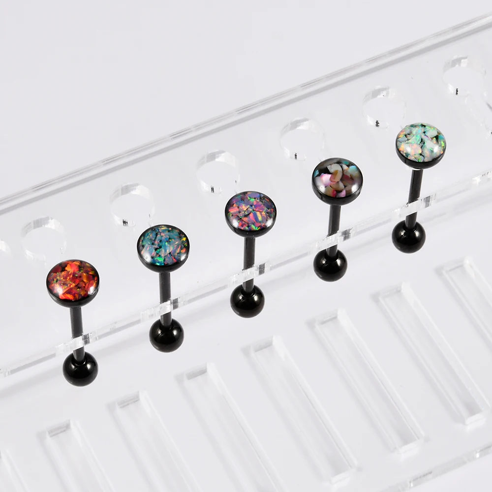 Tongue Barbell Black Plated 14G