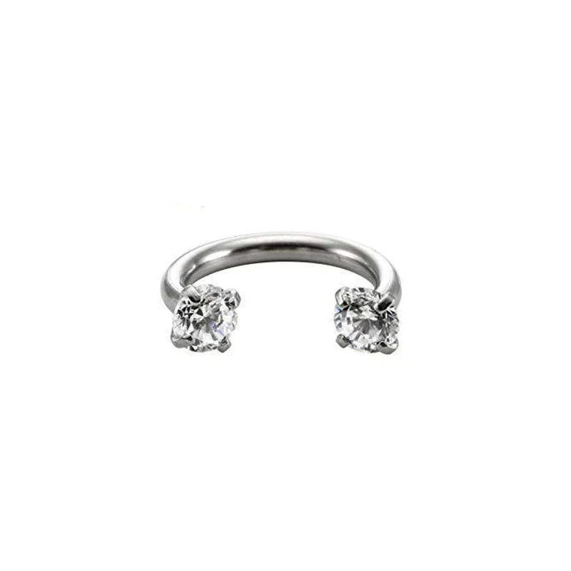 Crystal Horseshoe Ball Closure Septum Ring 16g