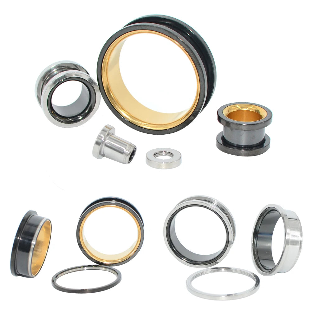 Dual Color Screw-On Threaded Tunnels 6-30mm