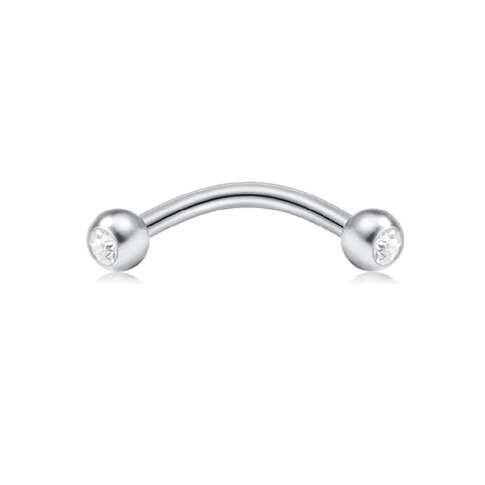 16G Daith Rook Brow Bridge 6-10mm Curved Threaded Barbell