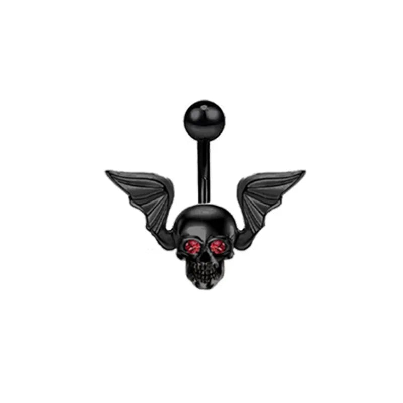 Skeleton Bat Belly Ring 14g