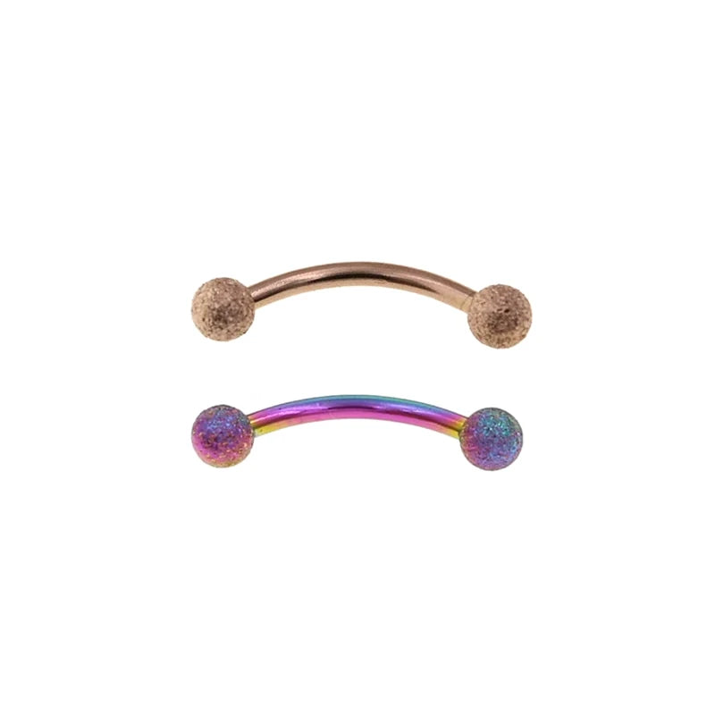 2Pcs 6/8/10mm Eyebrow Vertical Libre Curved Barbell 16g
