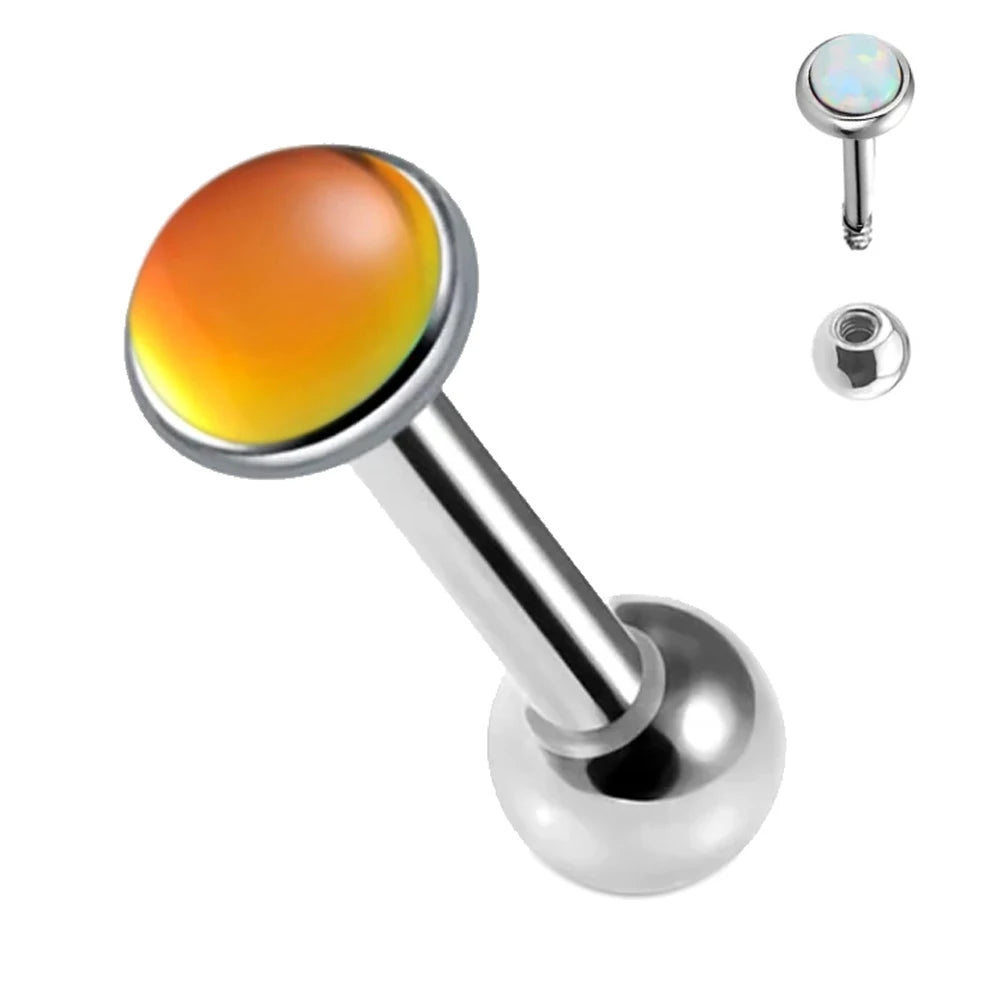 16g Surgical Steel Flash Film Gem Lip Labret Stud Ear Tragus Cartilage Helix Ring