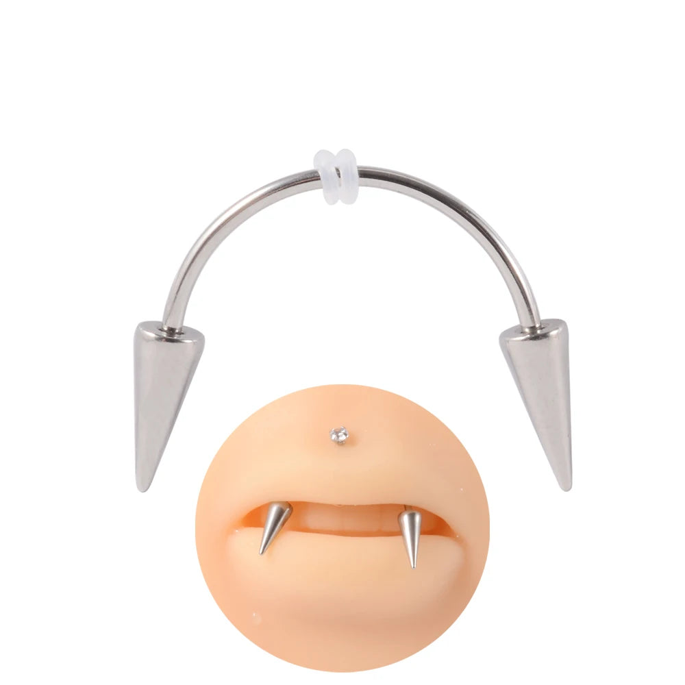 Surgical Steel Spikes Fangs Smiley Piercing Jewelry 16g