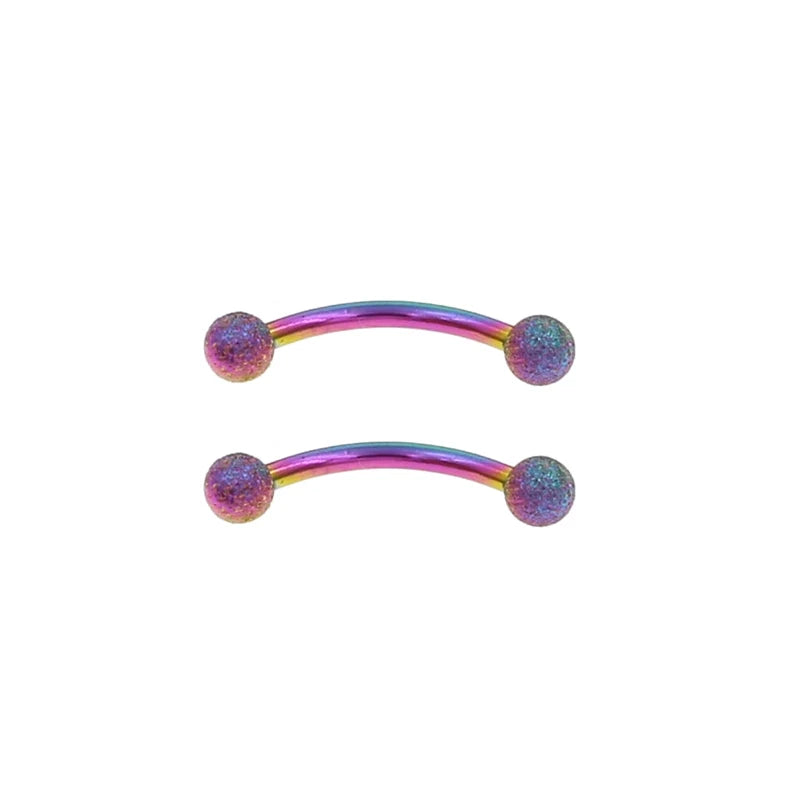 2Pcs 6/8/10mm Eyebrow Vertical Libre Curved Barbell 16g