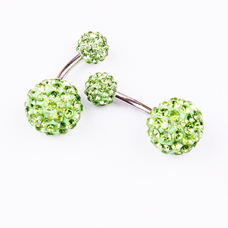 Rhinestones Belly Button Ring 14g