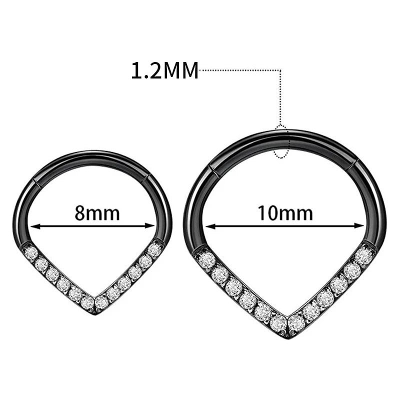 Titanium Septum Helix Rook Tragus Ring Hinged Clicker 16g