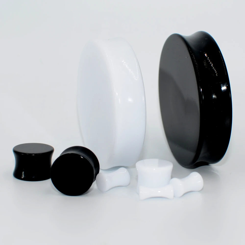 2Pair Deal Black and/or White Plugz Large Sizes 3-50mm