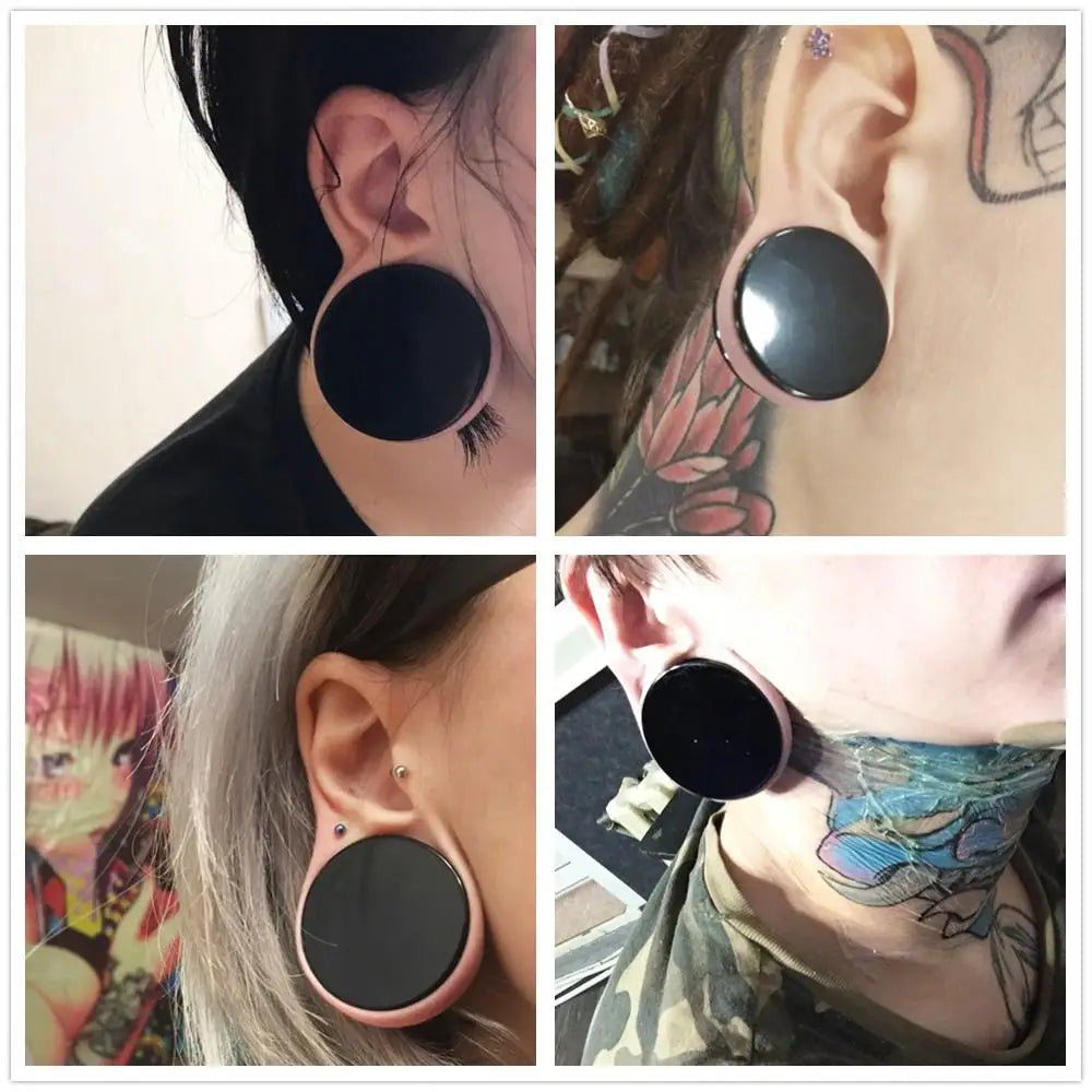 White or Black Acrylic Plugz Large Sizes 3-50mm
