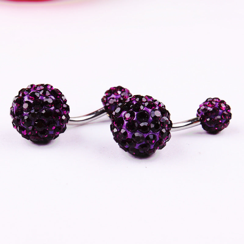 Rhinestones Belly Button Ring 14g