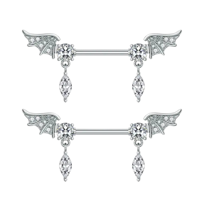 Spider Web Wings Nipple Barbells 14G