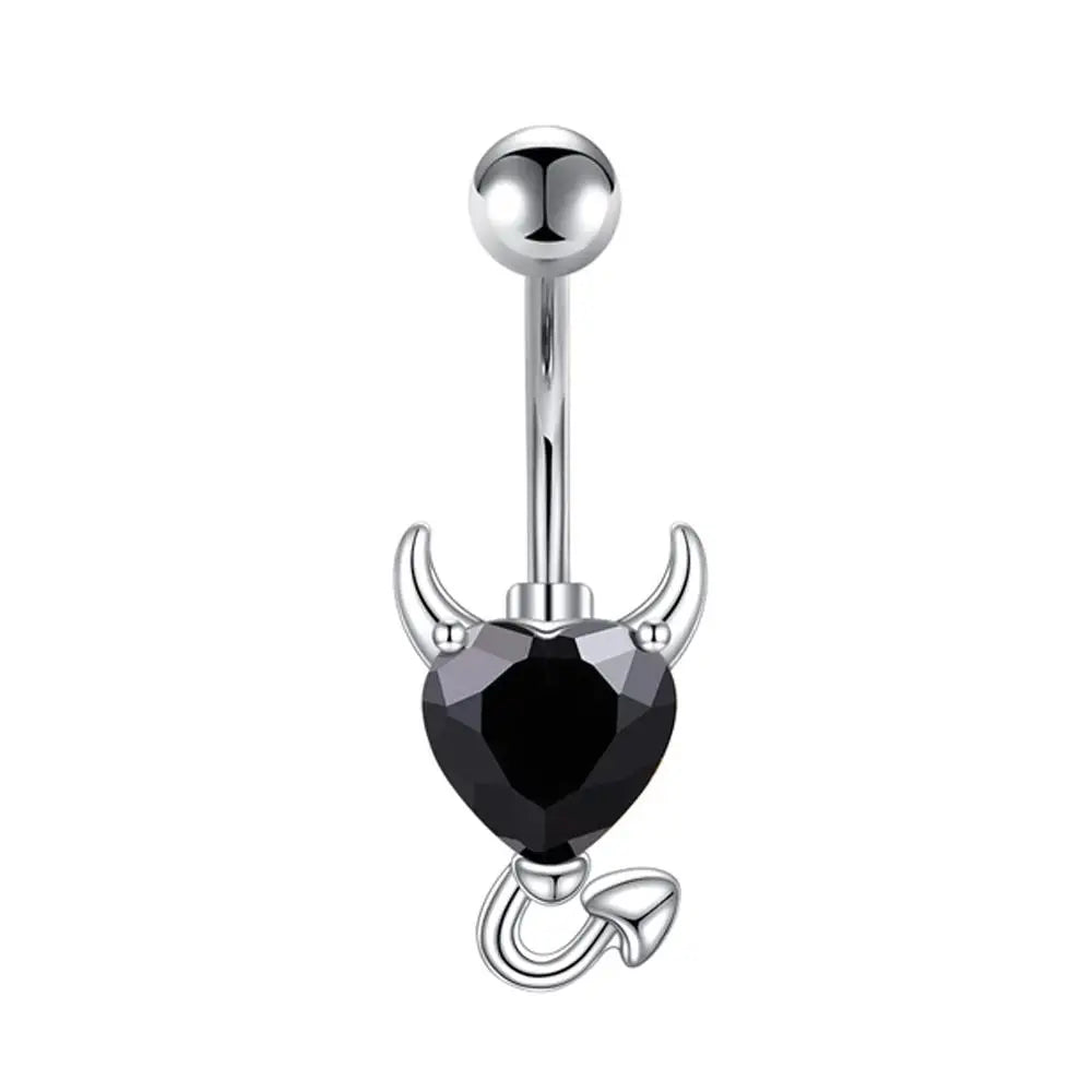 Black Belly Button-Navel Ring 14g