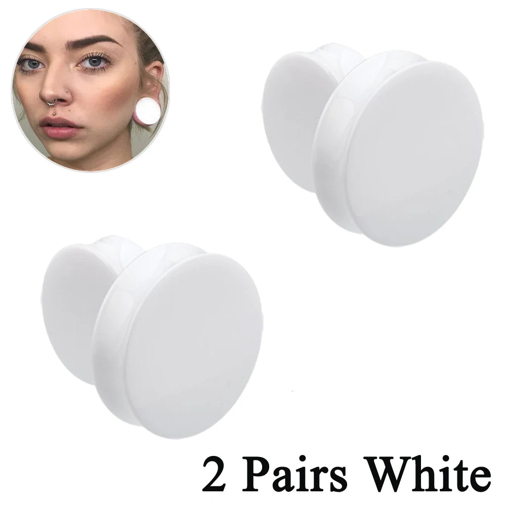 2Pair Deal Black and/or White Plugz Large Sizes 3-50mm