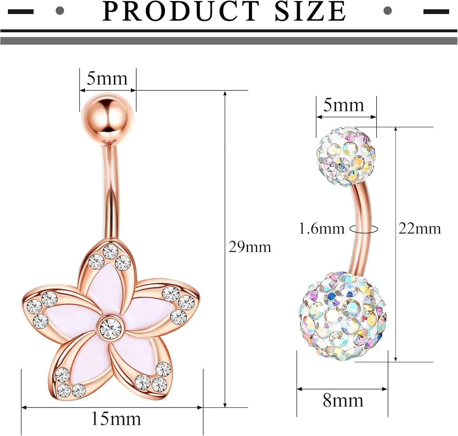 Surgical Stainless Steel Belly Button Ring